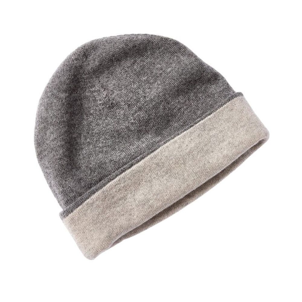 Forte Cashmere Reversible Jersey Cashmere Skull Cap, Grey